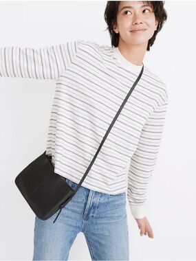 Madewell Knotted Crossbody Black Leather Bag